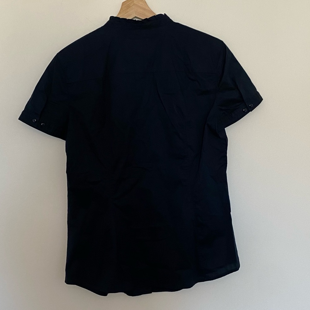 Esprit Women’s Black Button-Up Short Sleeve Dress Shirt, Size Large, Cotton, - Picture 7 of 9